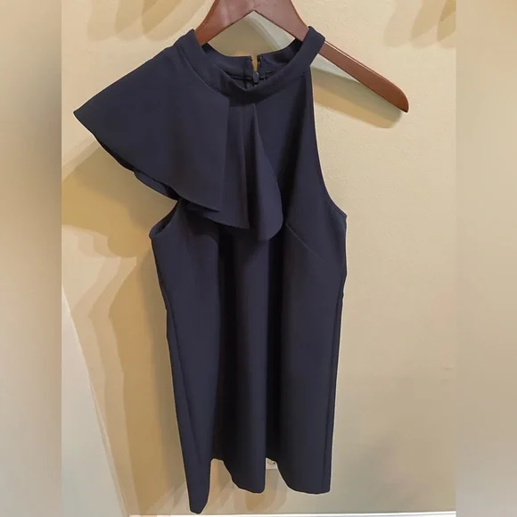 Vince Camuto Navy Halter Ruffle Dress Size 6 Vince Camuto Navy Halter Ruffle Dress Size 6